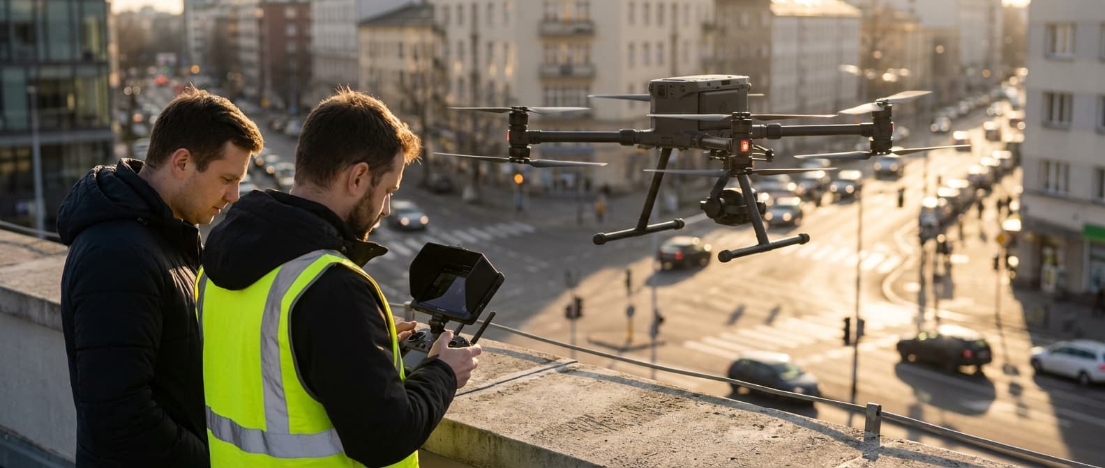 Co daje widok z lotu ptaka podczas manewrowania w mieście?